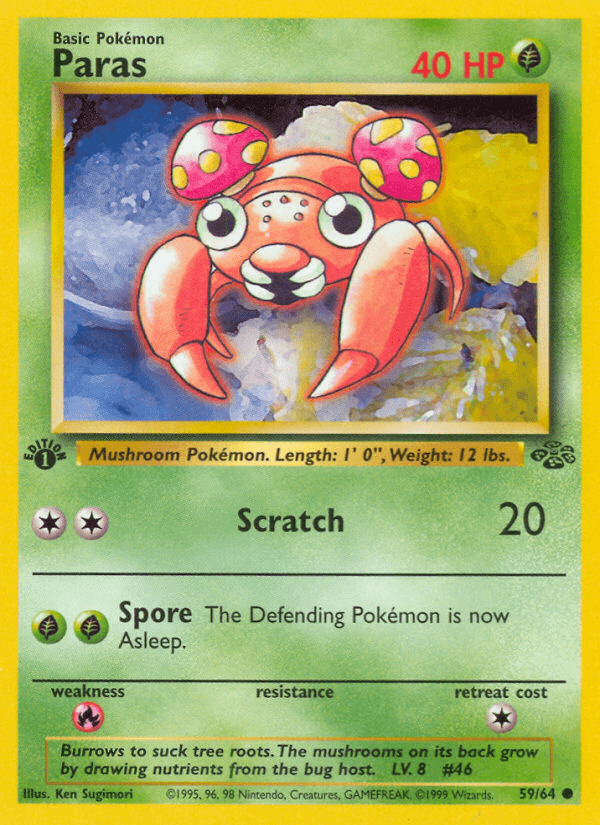 Carta Paras 59/64 do set Jungle — Pokémon TCG | Bynx