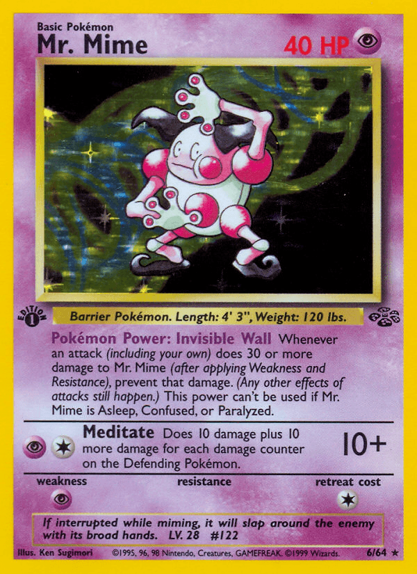 Carta Mr. Mime 6/64 do set Jungle — Pokémon TCG | Bynx