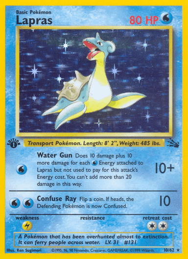Carta Lapras 10/62 do set Fossil — Pokémon TCG | Bynx