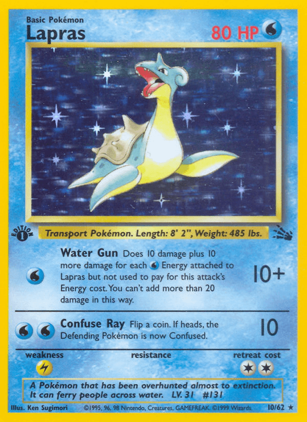 Carta Lapras 10/62 do set Fossil — Pokémon TCG | Bynx