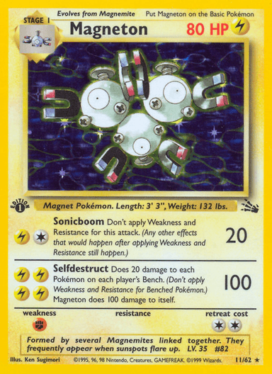 Carta Magneton 11/62 do set Fossil — Pokémon TCG | Bynx