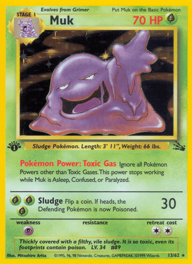 Carta Muk 13/62 do set Fossil — Pokémon TCG | Bynx