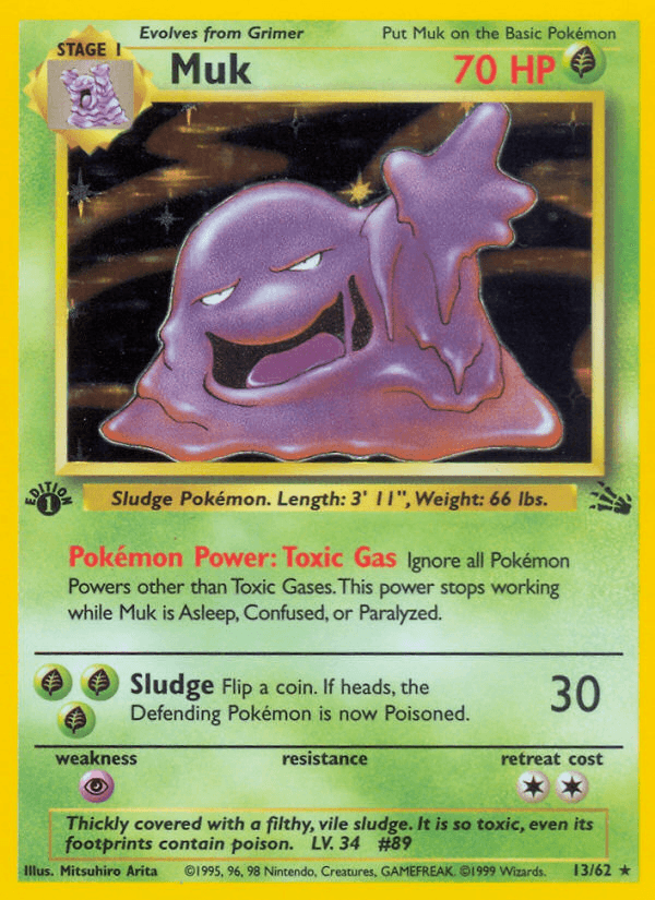 Carta Muk 13/62 do set Fossil — Pokémon TCG | Bynx