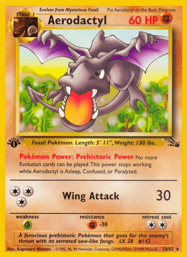 Carta Aerodactyl 16/62 do set Fossil — Pokémon TCG | Bynx