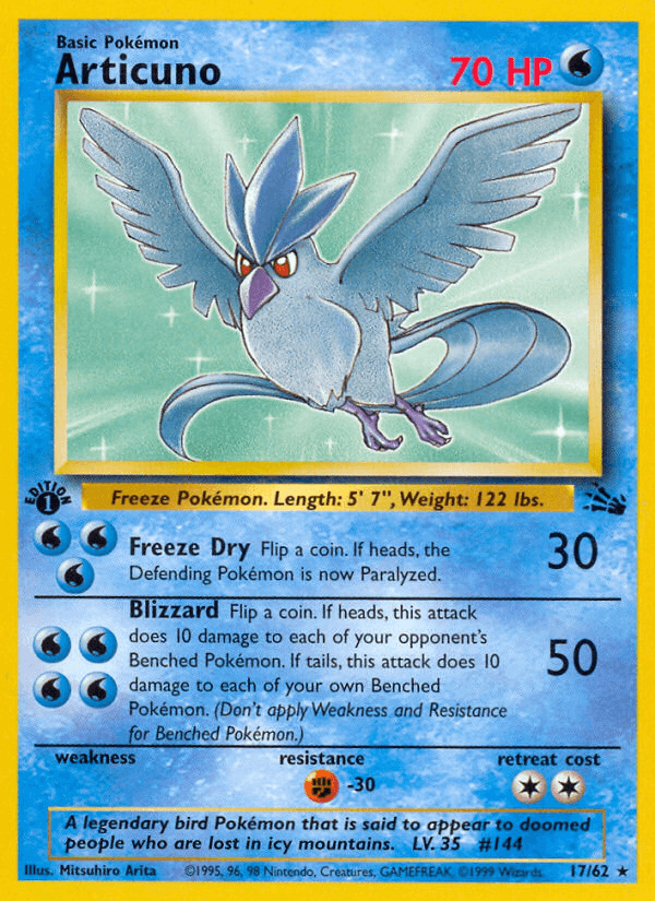 Carta Articuno 17/62 do set Fossil — Pokémon TCG | Bynx