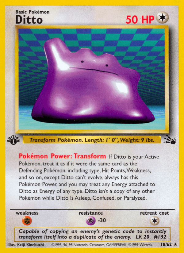Carta Ditto 18/62 do set Fossil — Pokémon TCG | Bynx