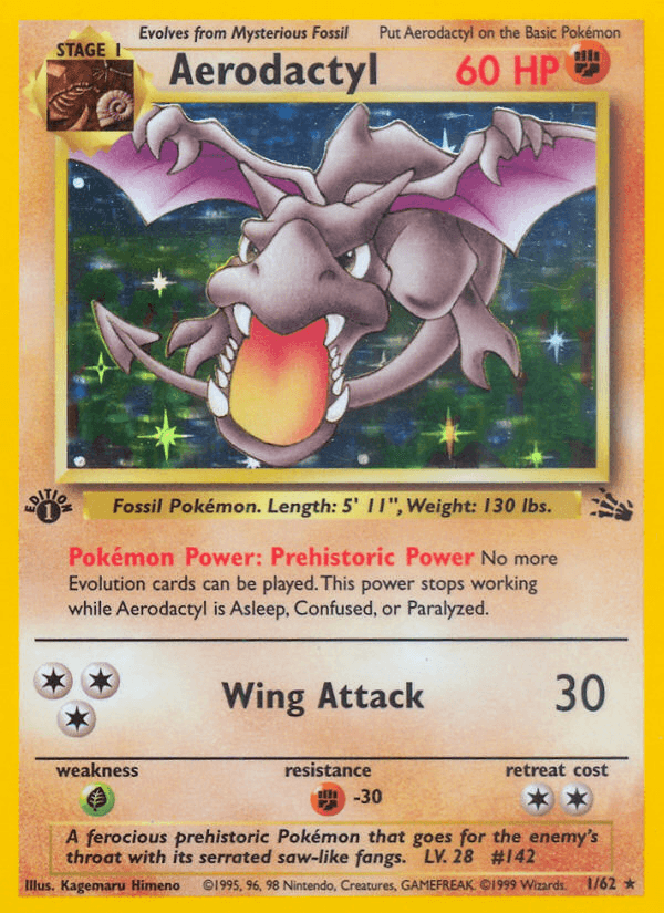 Carta Aerodactyl 1/62 do set Fossil — Pokémon TCG | Bynx