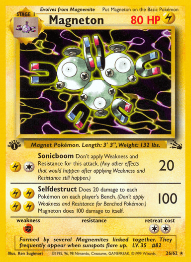 Carta Magneton 26/62 do set Fossil — Pokémon TCG | Bynx