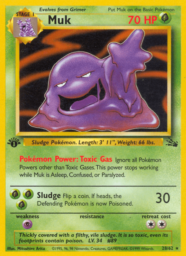 Carta Muk 28/62 do set Fossil — Pokémon TCG | Bynx