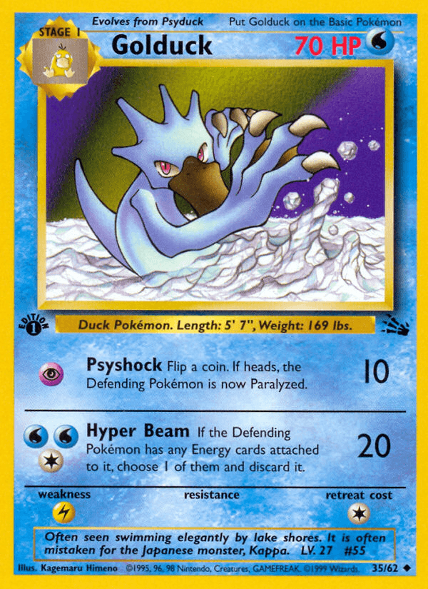 Carta Golduck 35/62 do set Fossil — Pokémon TCG | Bynx