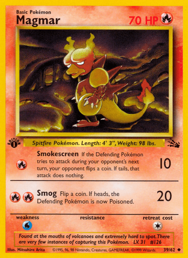 Carta Magmar 39/62 do set Fossil — Pokémon TCG | Bynx