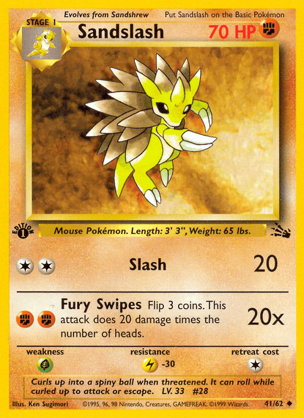 Carta Sandslash 41/62 do set Fossil — Pokémon TCG | Bynx