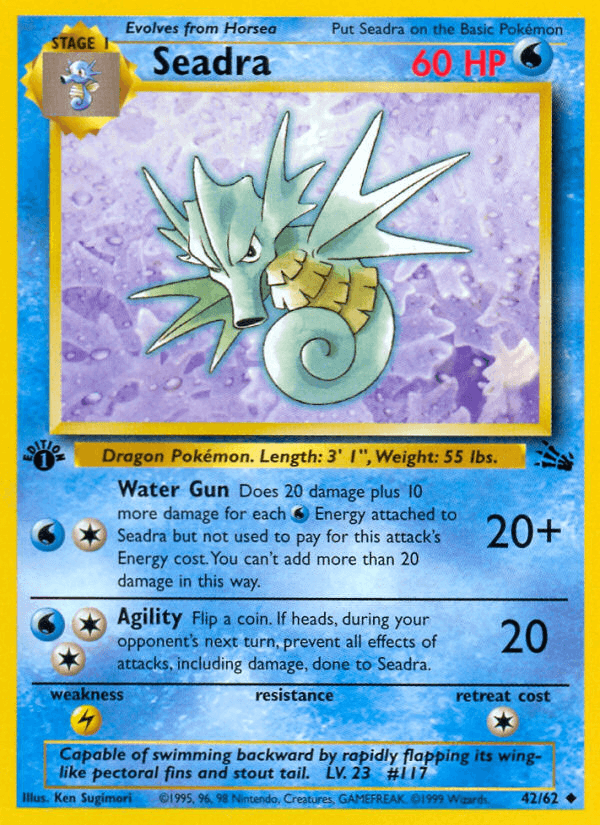 Carta Seadra 42/62 do set Fossil — Pokémon TCG | Bynx