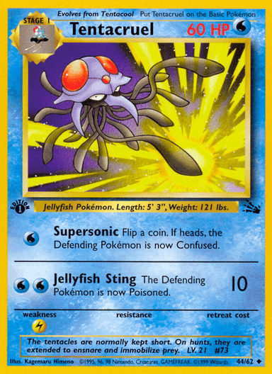 Carta Tentacruel 44/62 do set Fossil — Pokémon TCG | Bynx