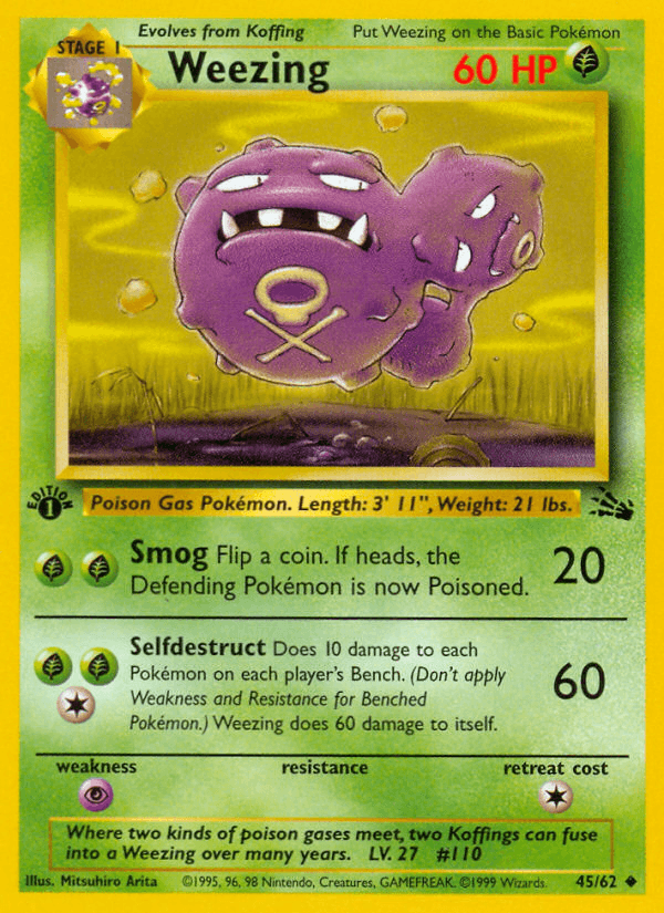 Carta Weezing 45/62 do set Fossil — Pokémon TCG | Bynx