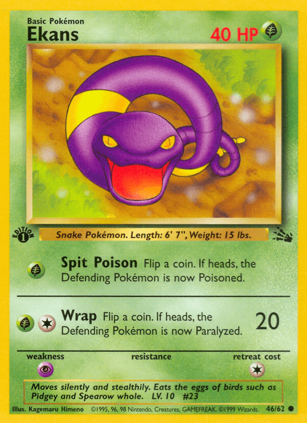 Carta Ekans 46/62 do set Fossil — Pokémon TCG | Bynx