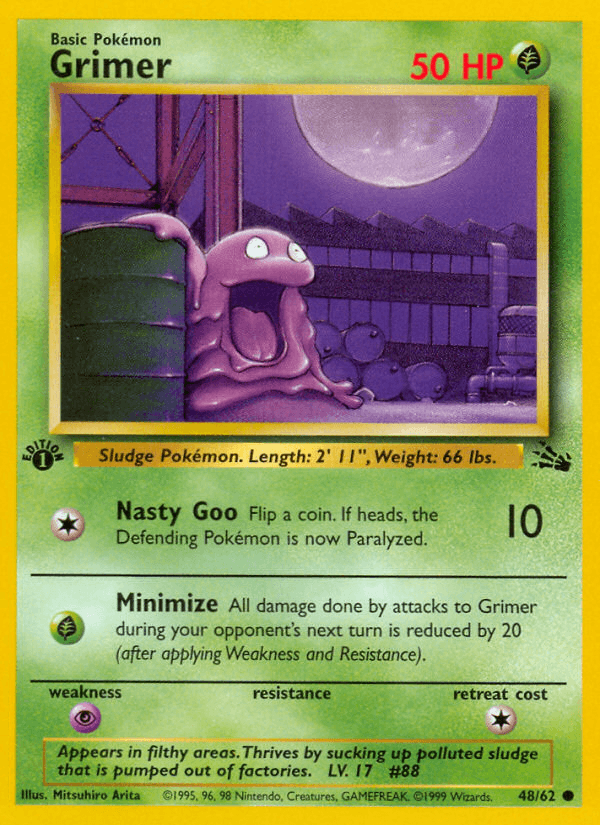 Carta Grimer 48/62 do set Fossil — Pokémon TCG | Bynx