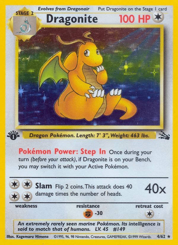 Carta Dragonite 4/62 do set Fossil — Pokémon TCG | Bynx