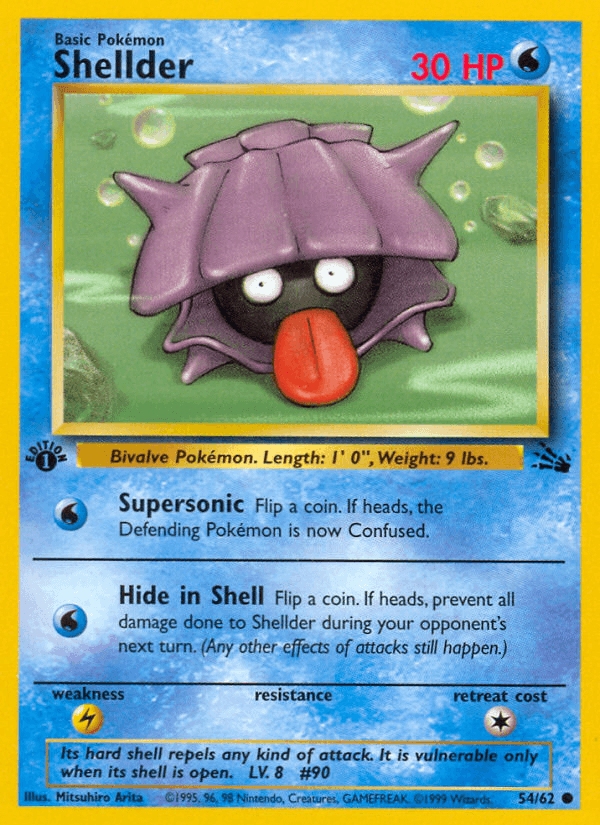 Carta Shellder 54/62 do set Fossil — Pokémon TCG | Bynx