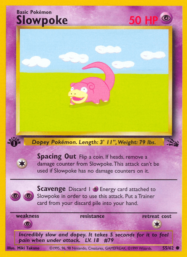 Carta Slowpoke 55/62 do set Fossil — Pokémon TCG | Bynx