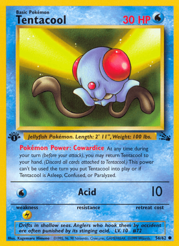 Carta Tentacool 56/62 do set Fossil — Pokémon TCG | Bynx