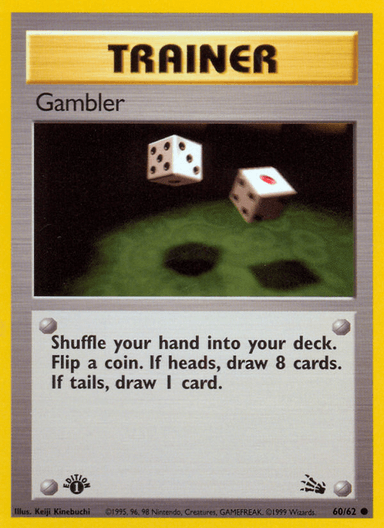 Carta Gambler 60/62 do set Fossil — Pokémon TCG | Bynx