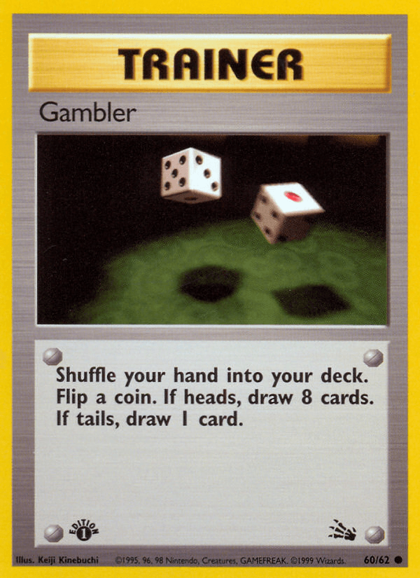 Carta Gambler 60/62 do set Fossil — Pokémon TCG | Bynx