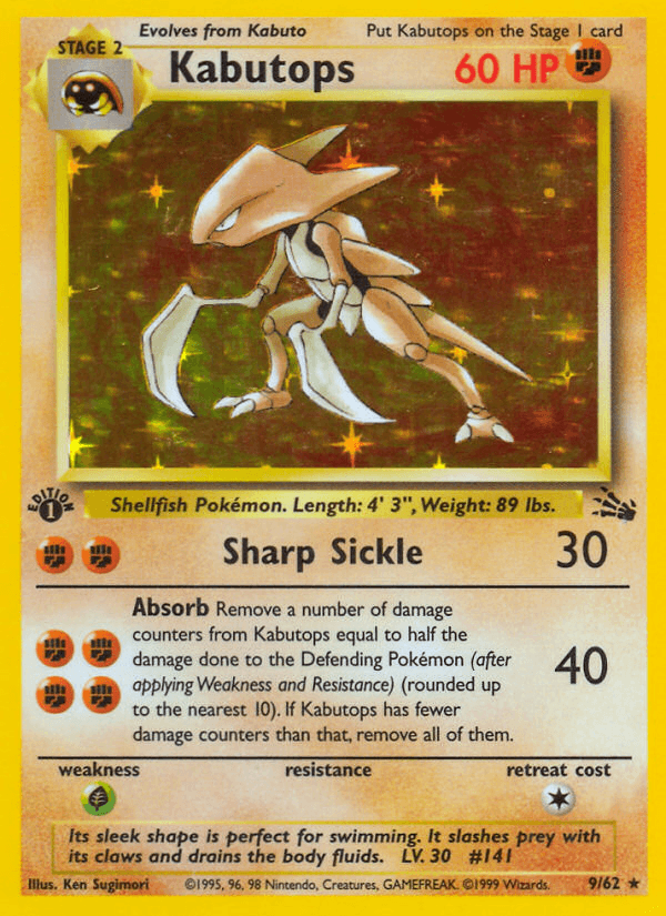 Carta Kabutops 9/62 do set Fossil — Pokémon TCG | Bynx