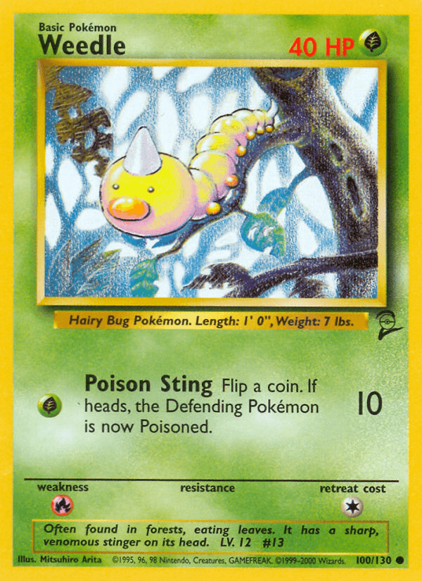 Carta Weedle 100/130 do set Base Set 2 — Pokémon TCG | Bynx