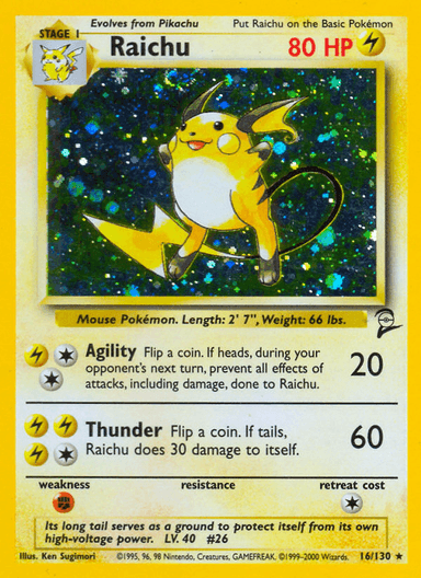 Carta Raichu 16/130 do set Base Set 2 — Pokémon TCG | Bynx