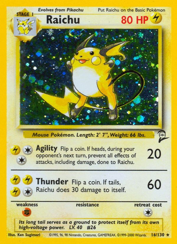 Carta Raichu 16/130 do set Base Set 2 — Pokémon TCG | Bynx