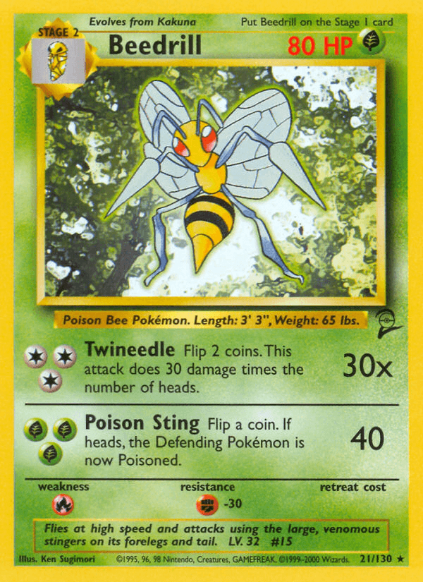 Carta Beedrill 21/130 do set Base Set 2 — Pokémon TCG | Bynx