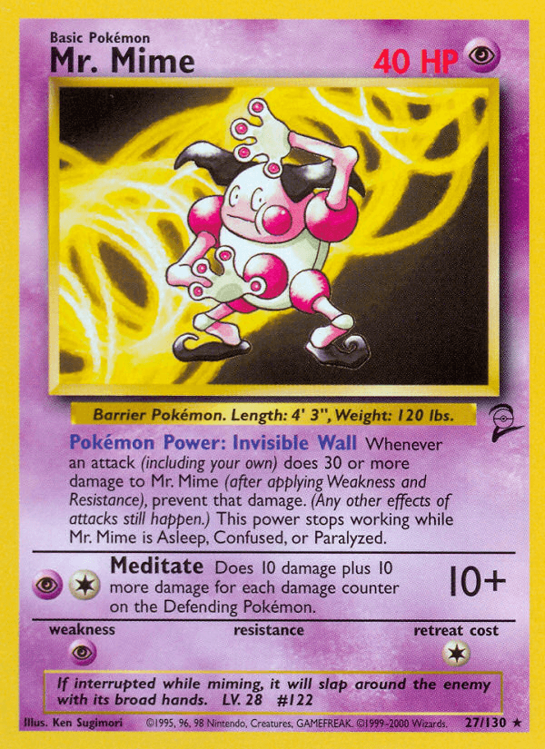 Carta Mr. Mime 27/130 do set Base Set 2 — Pokémon TCG | Bynx