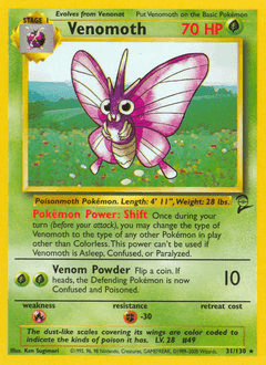 Carta Venomoth 31 do set Base Set 2 — Pokémon TCG | Bynx