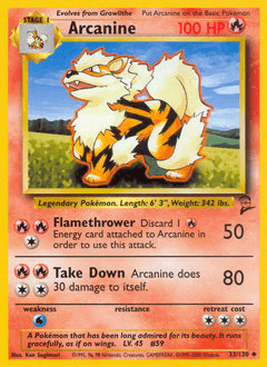 Arcanine 33 — Base Set 2