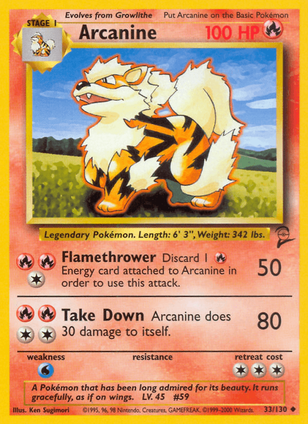 Carta Arcanine 33/130 do set Base Set 2 — Pokémon TCG | Bynx