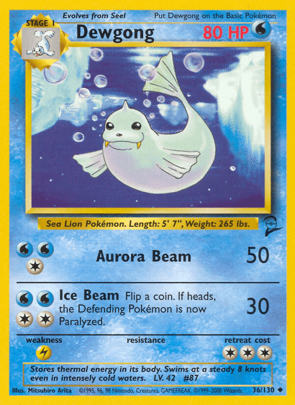 Carta Dewgong 36/130 do set Base Set 2 — Pokémon TCG | Bynx