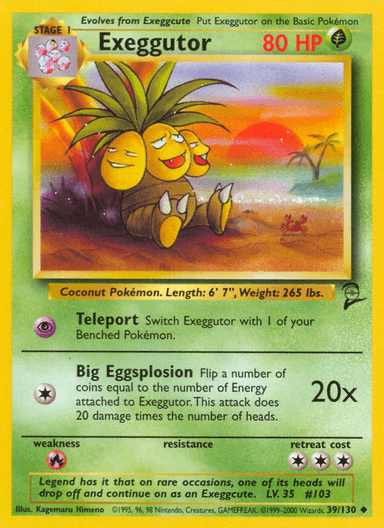Carta Exeggutor 39/130 do set Base Set 2 — Pokémon TCG | Bynx