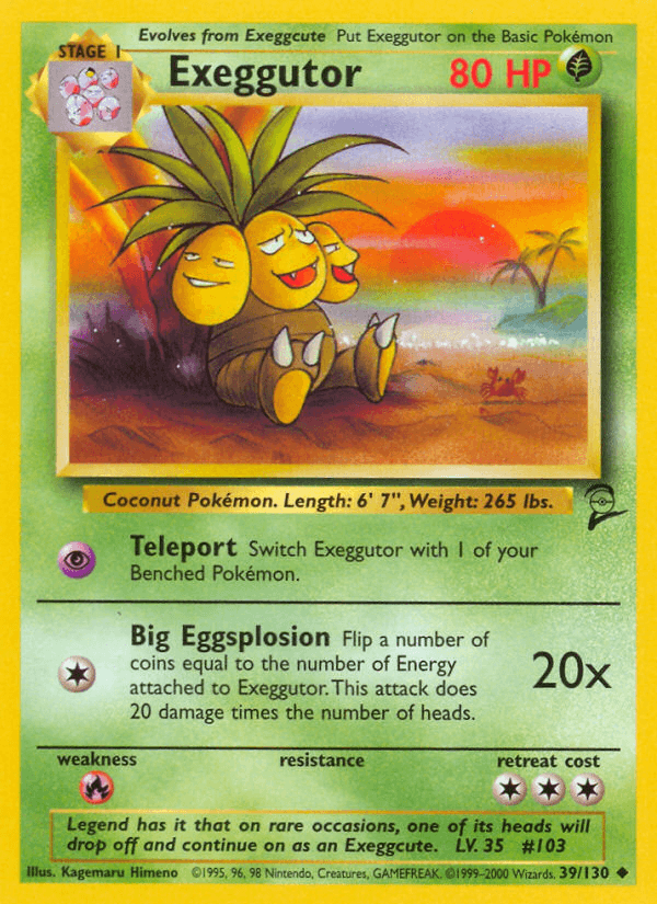 Carta Exeggutor 39/130 do set Base Set 2 — Pokémon TCG | Bynx