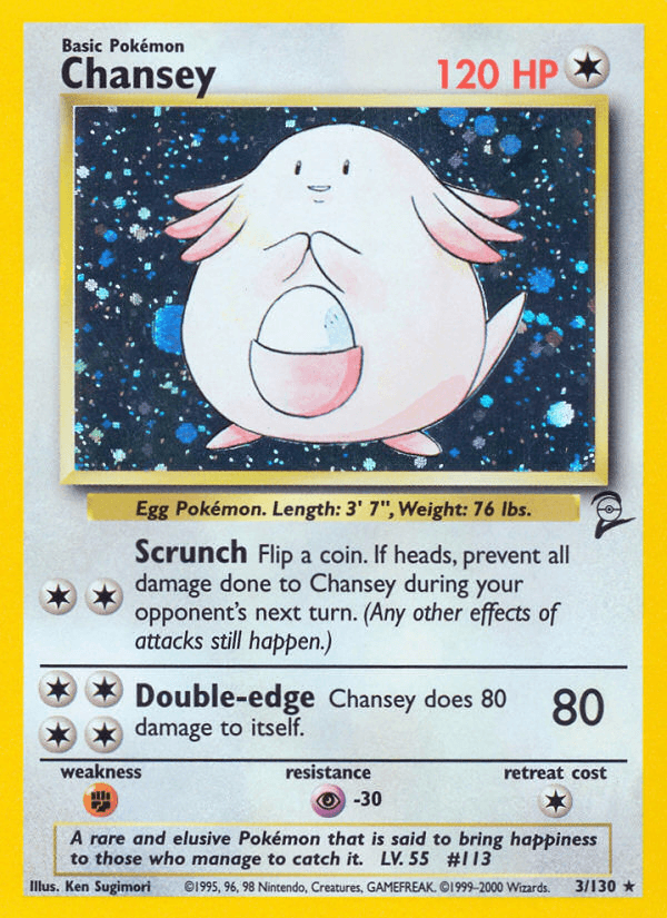 Carta Chansey 3/130 do set Base Set 2 — Pokémon TCG | Bynx