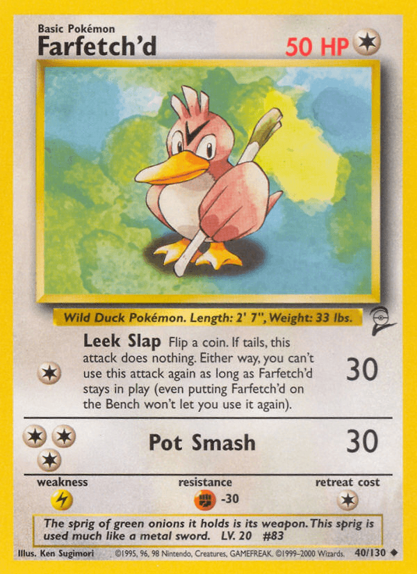 Carta Farfetch'd 40/130 do set Base Set 2 — Pokémon TCG | Bynx