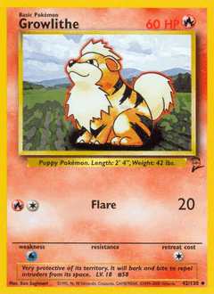 Growlithe 42 — Base Set 2