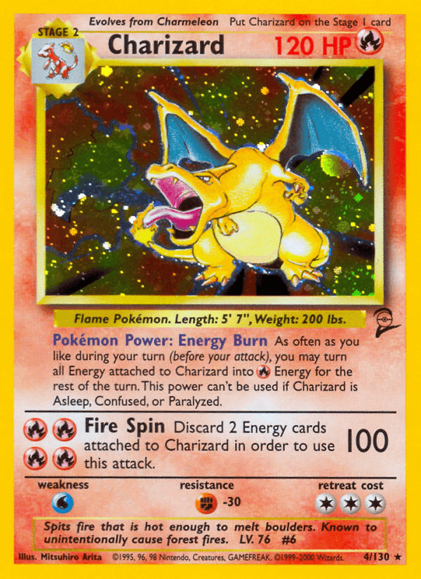 Carta Charizard 4/130 do set Base Set 2 — Pokémon TCG | Bynx