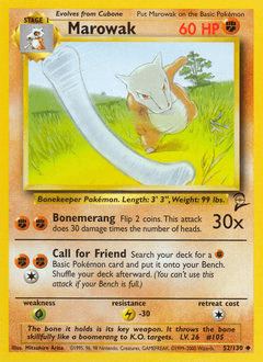 Marowak 52 — Base Set 2