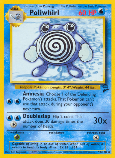 Carta Poliwhirl 57/130 do set Base Set 2 — Pokémon TCG | Bynx