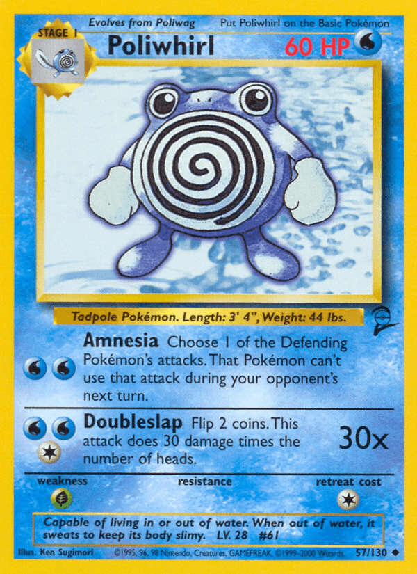 Carta Poliwhirl 57/130 do set Base Set 2 — Pokémon TCG | Bynx
