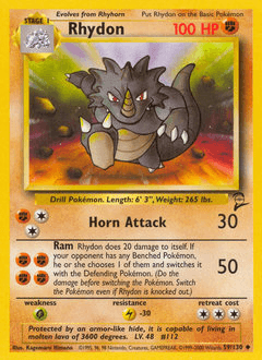Rhydon 59/130 — Base Set 2