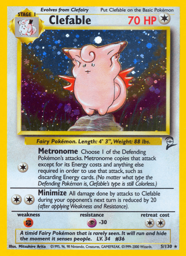 Carta Clefable 5/130 do set Base Set 2 — Pokémon TCG | Bynx