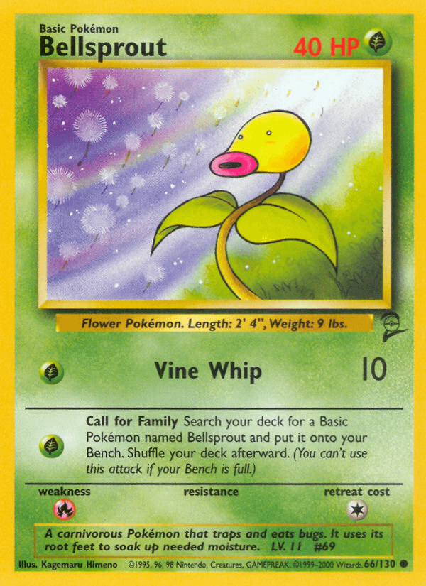 Carta Bellsprout 66/130 do set Base Set 2 — Pokémon TCG | Bynx