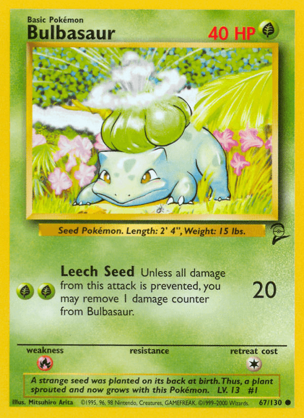 Carta Bulbasaur 67/130 do set Base Set 2 — Pokémon TCG | Bynx
